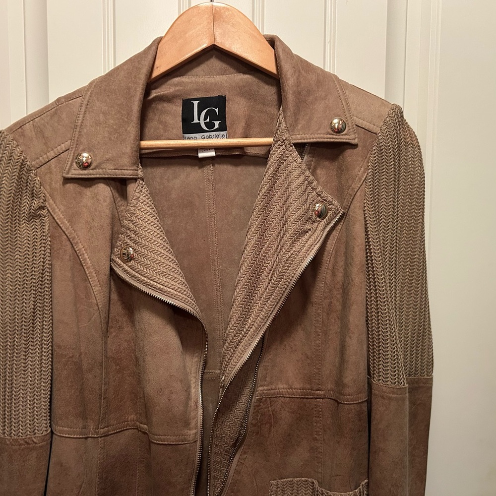 LG Textured Brown Suede Jacket